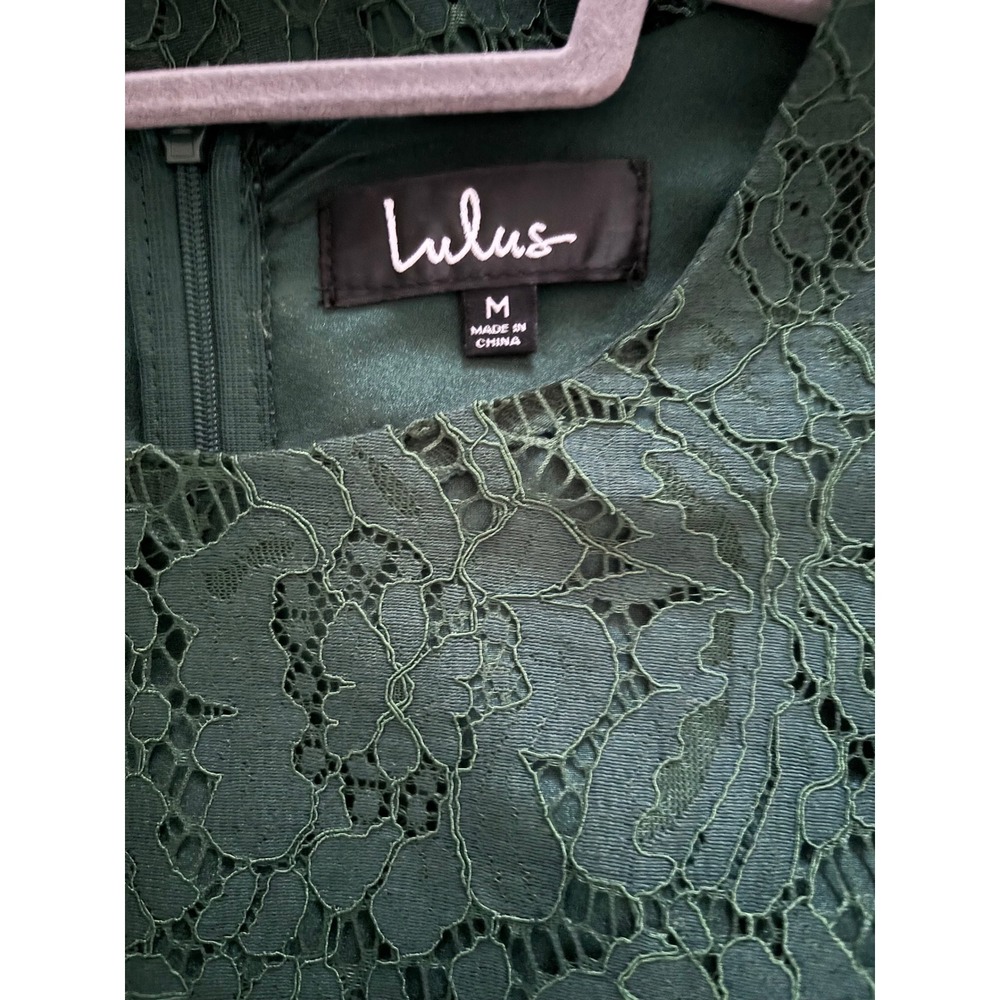 NWT Lulus Devotion Green Lace Midi Sheath Dress Size M MSRP $74 - Picture 2 of 11